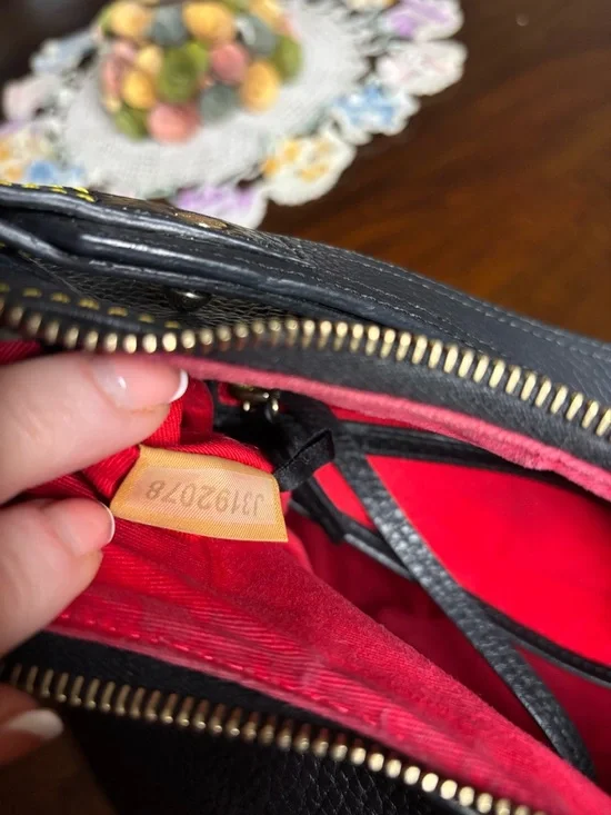 Dooney & Bourke Pebbled Leather Hobo Bag Black Yellow Stitch Shoulder Bag - Picture 15 of 15